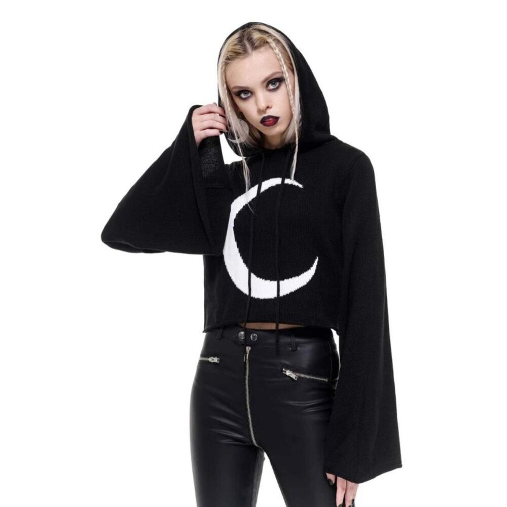 Killstar Knit Sweater Portal Crescent Moon XS